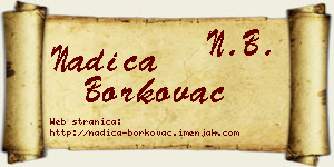 Nadica Borkovac vizit kartica